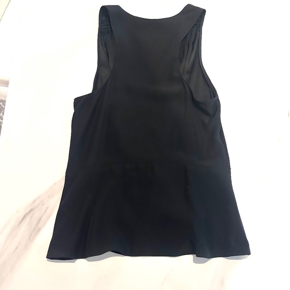 Amanda Uprichard Deep V- Black Silk Draped Wrap Top Size Small - Picture 3 of 6